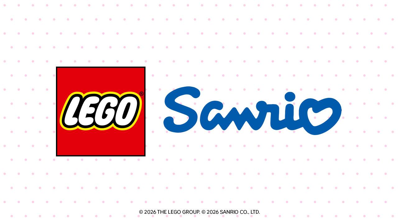 レゴグループとサンリオの公式パートナーシップ発表画像。製品の写真ではありません。